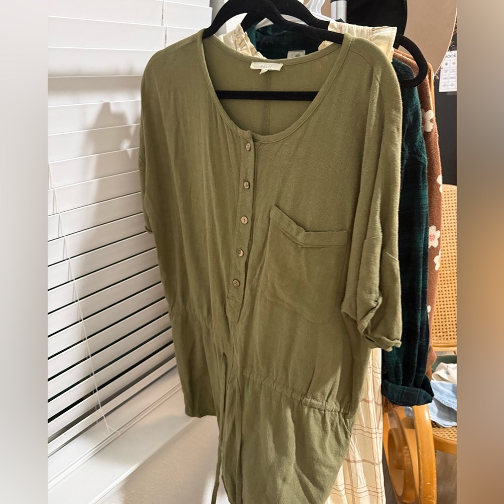 Linen blend romper